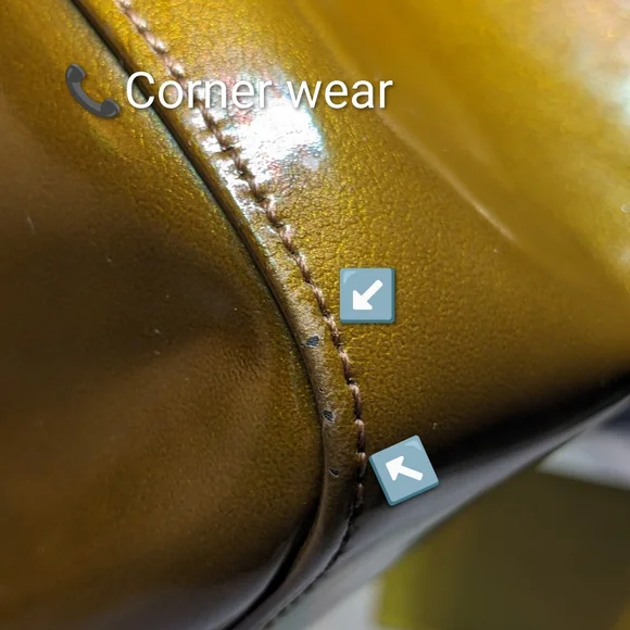 Longchamp Vintage Le Roseau Satine Collection Bronze Patent Tote Ref# 1681051016 - Picture 11 of 12